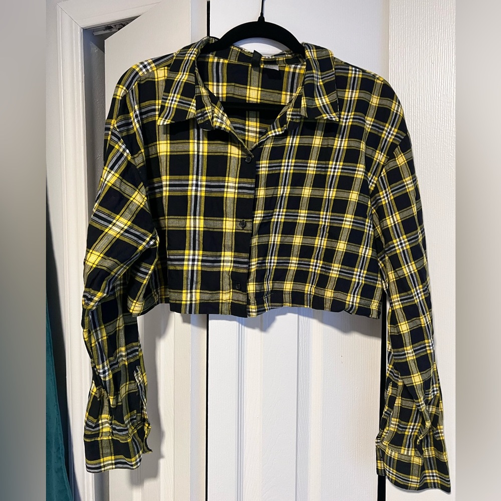 divided crop button-up